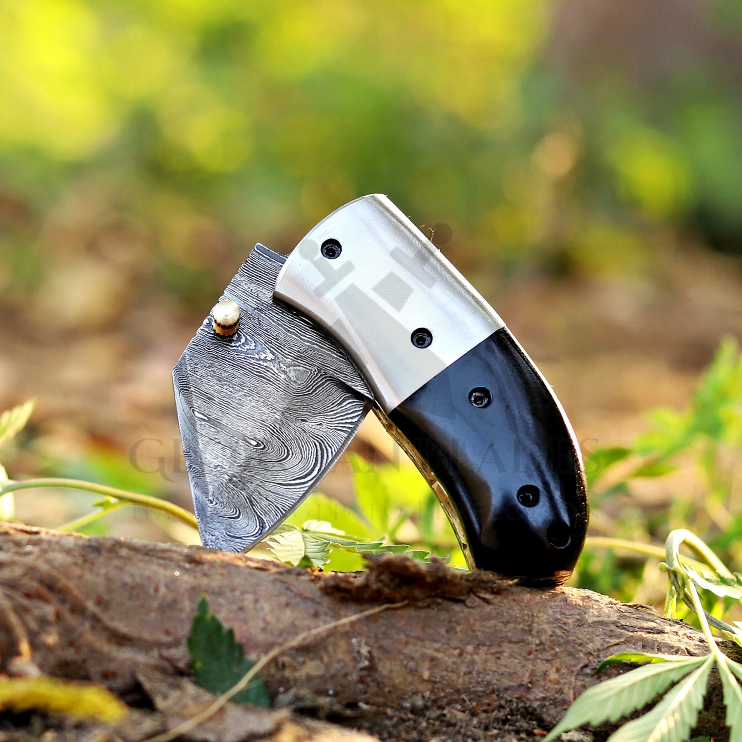 Tiny Torque - Hand Forged 5" EDC Mini Pocket Folding Knife with Leather Sheath