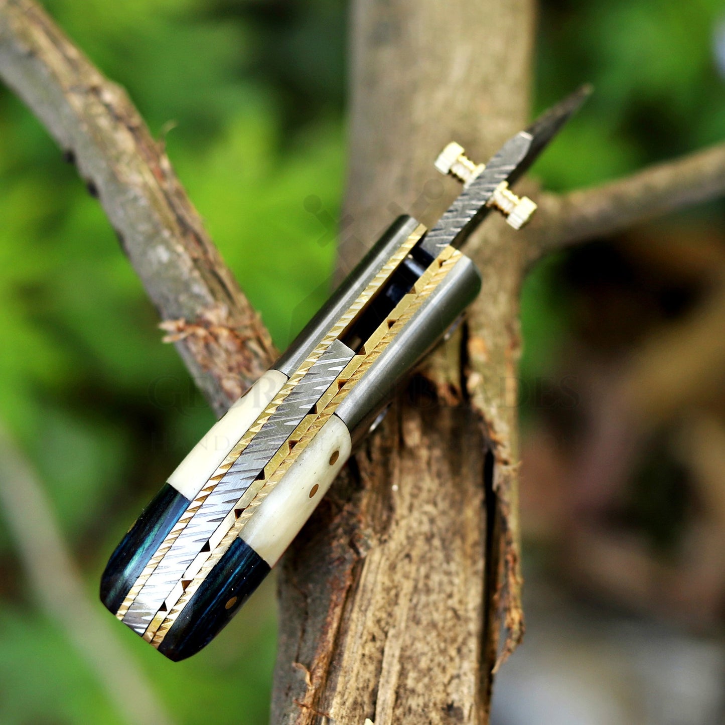 Pocket Titans Trio – Bundle of 3 Handmade Mini Knives with Leather Sheaths