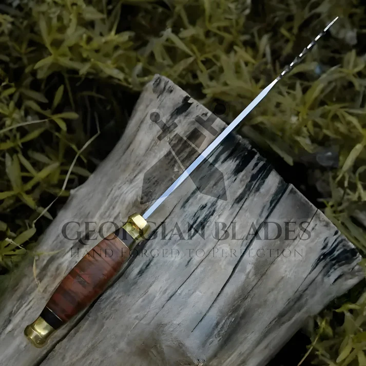 Wilderness Warden: Bowie Knife - Handmade D2 Bowie Knife Fix Blade - Composite Wood Handle