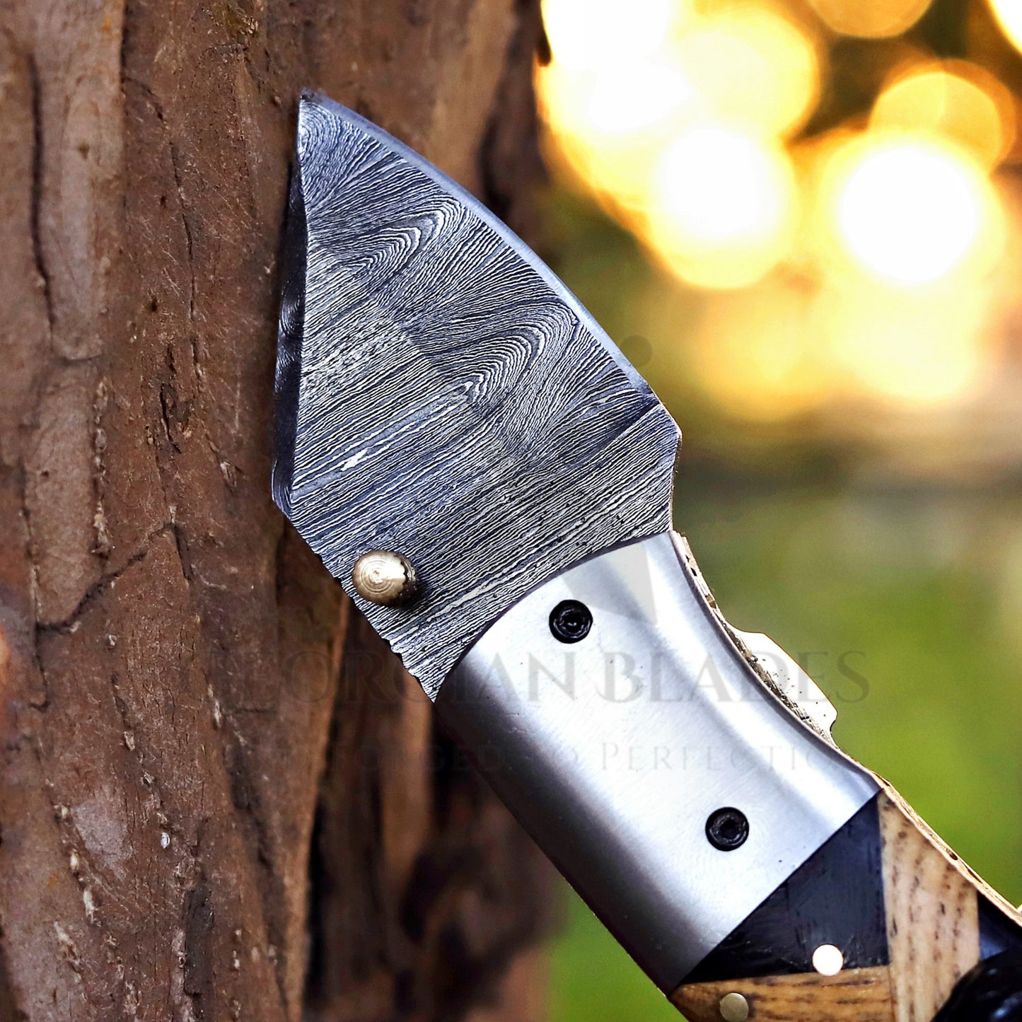 Mini Marvel - Hand Forged 5" Folding Knife with Leather Sheath