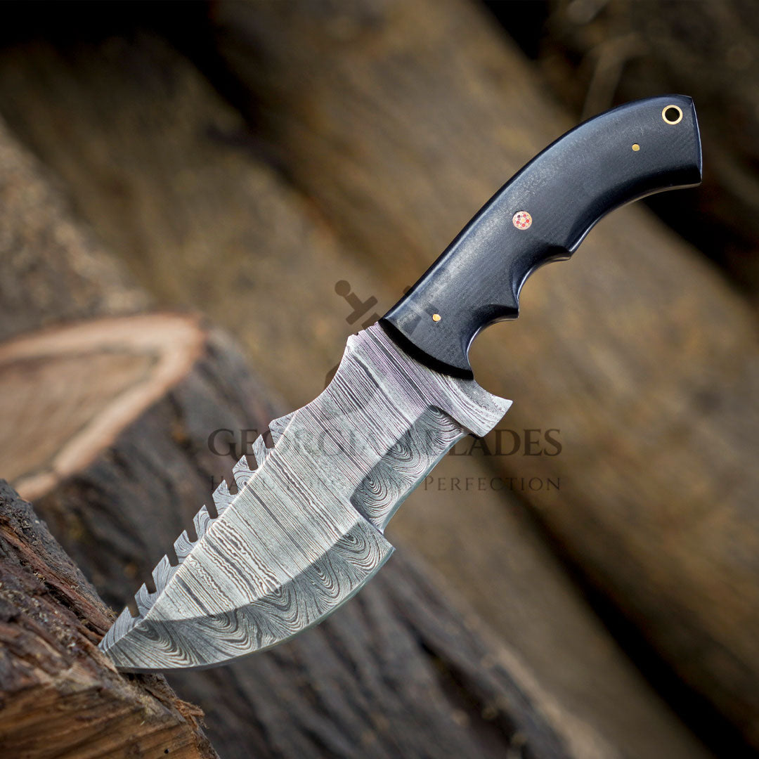 Pathfinder Pro: Handmade Forged Damascus Steel Tracker Hunting Bushcraft Knife Survival EDC 10” With Micarta Handle