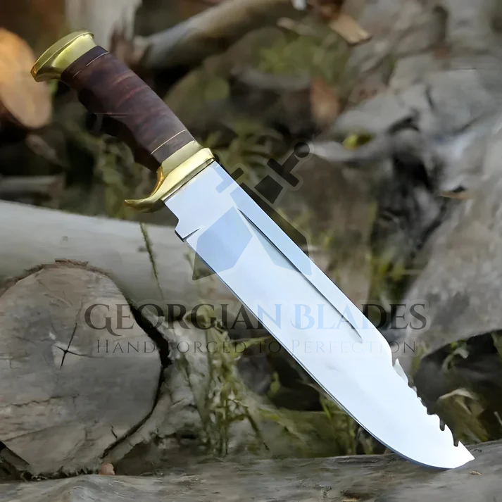 Wilderness Warden: Bowie Knife - Handmade D2 Bowie Knife Fix Blade - Composite Wood Handle