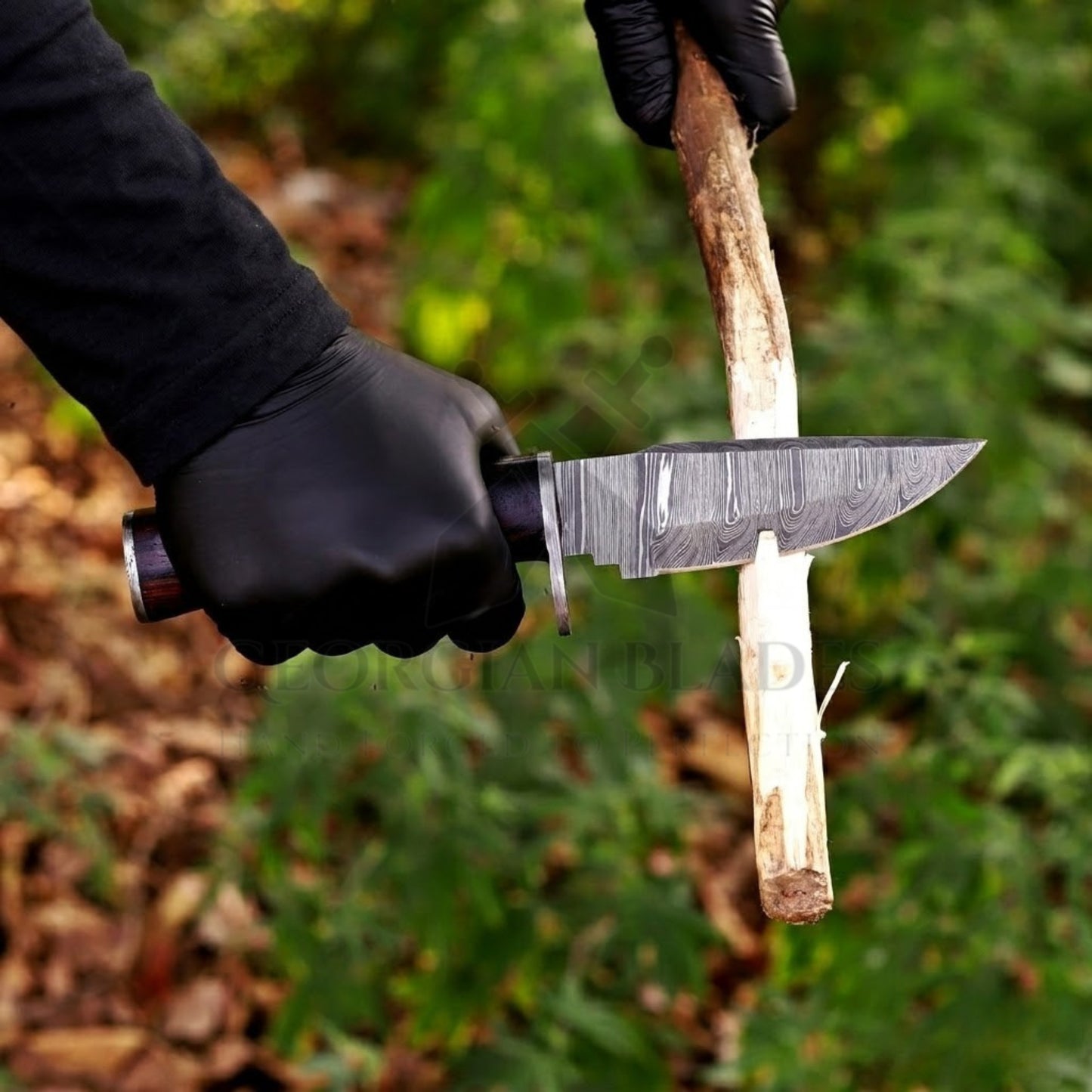Blazeheart - 10" Hand Forged Damascus Steel Hunting Knife