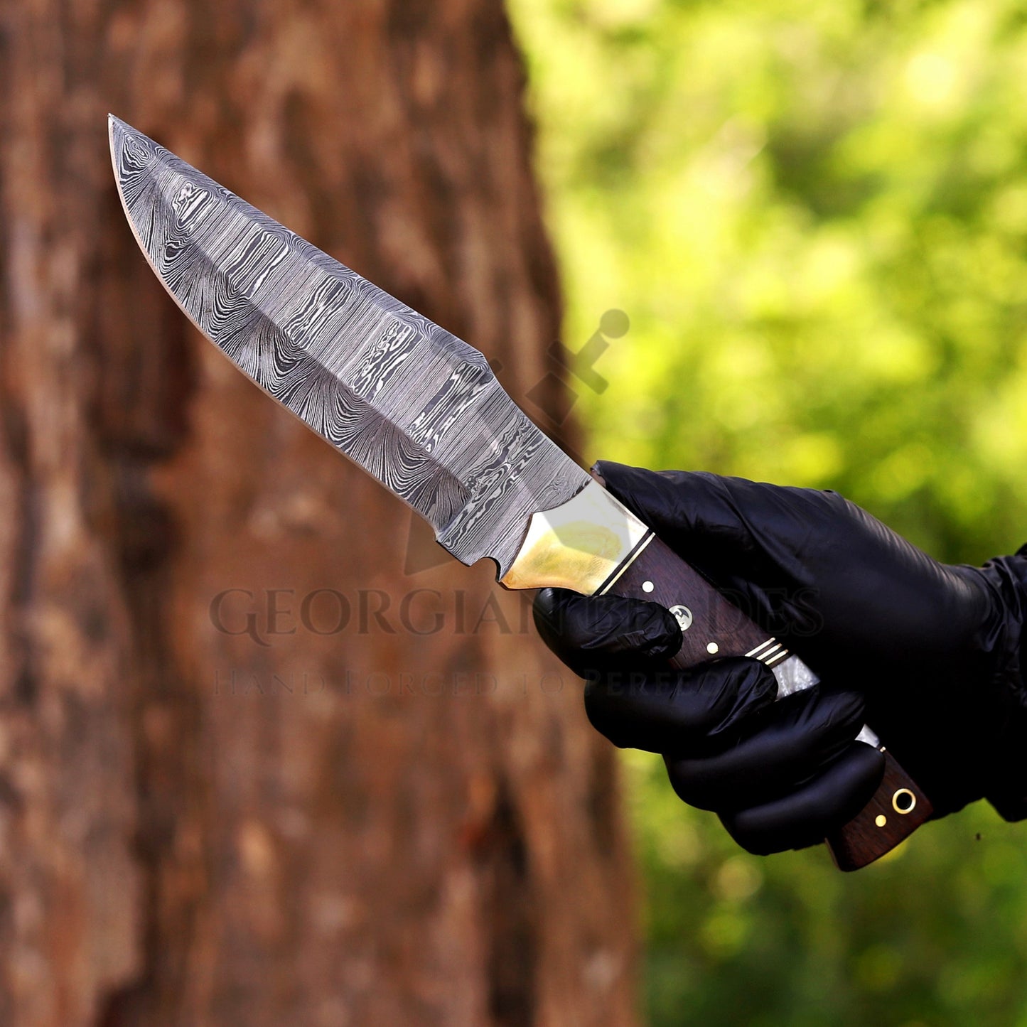 Savage Soulblade - 11" Custom Hand Forged Hunting Knife with Leather Sheath