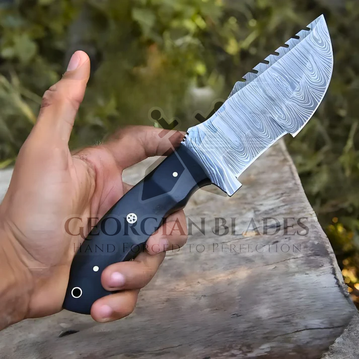 Pathfinder Pro: Handmade Forged Damascus Steel Tracker Hunting Bushcraft Knife Survival EDC 10” With Micarta Handle