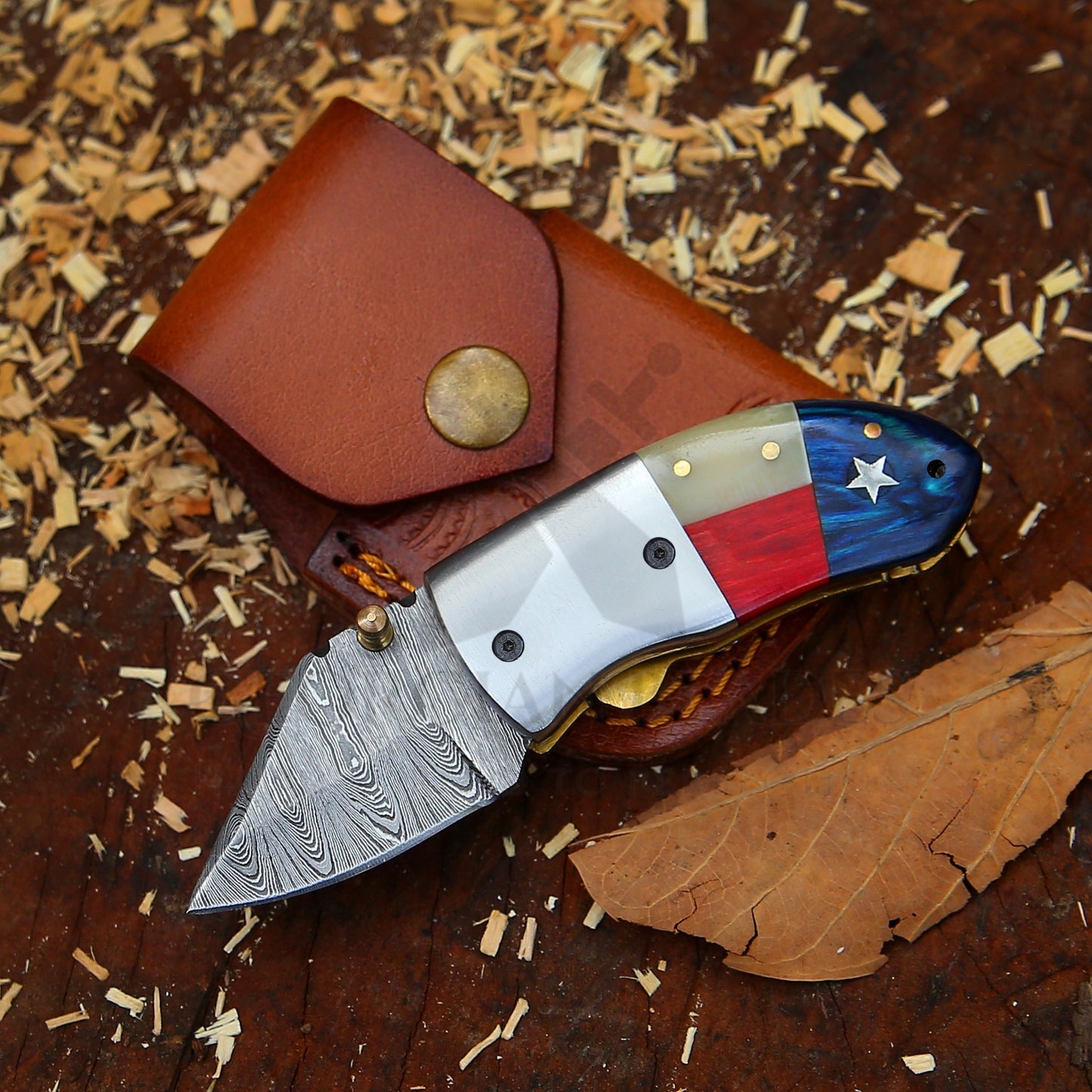Elite Mini Trio – Bundle of 3 Mini Folding Knives with Leather Sheaths