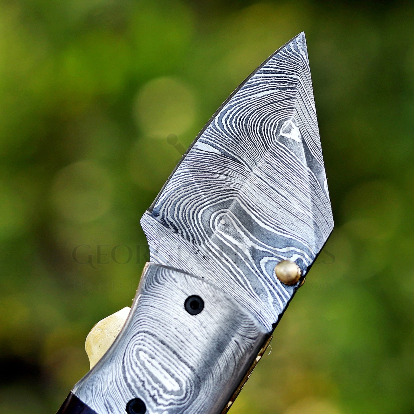 ZenithZing - Hand Forged 5.5" Mini Folding Knife with Leather Sheath