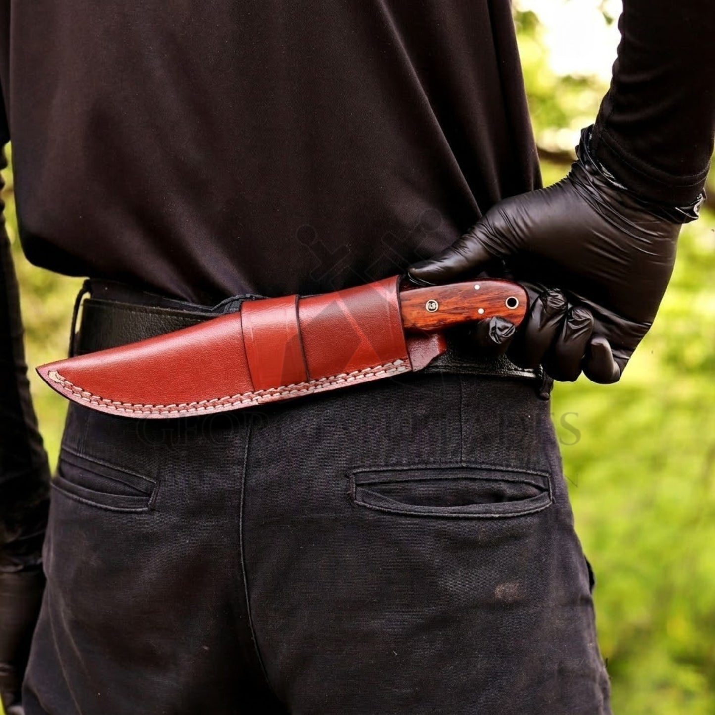 Johnny Appleseed Blade - 10” Custom Hand Forged Damascus Steel Full Tang Hunting Knife - Wood & Bone Handle
