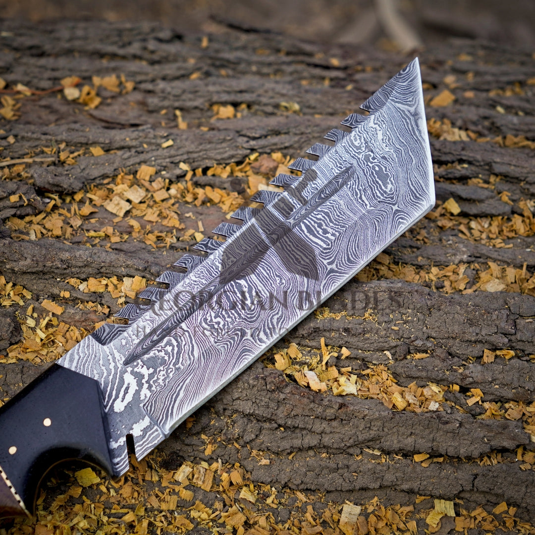 Voyager Vanguard: HANDMADE DAMASCUS Steel Hunting Tracker Fix Blade Knife Full Tang