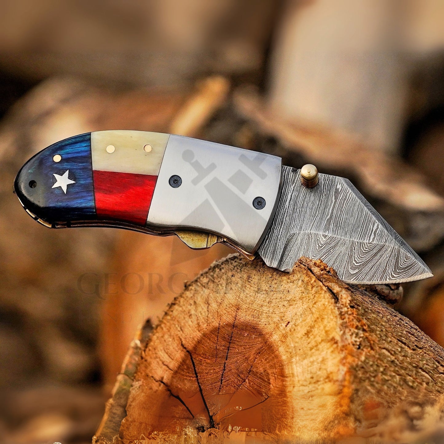 Paul Revere Knife - Hand Forged 5" EDC Mini Pocket Folding Knife with Leather Sheath