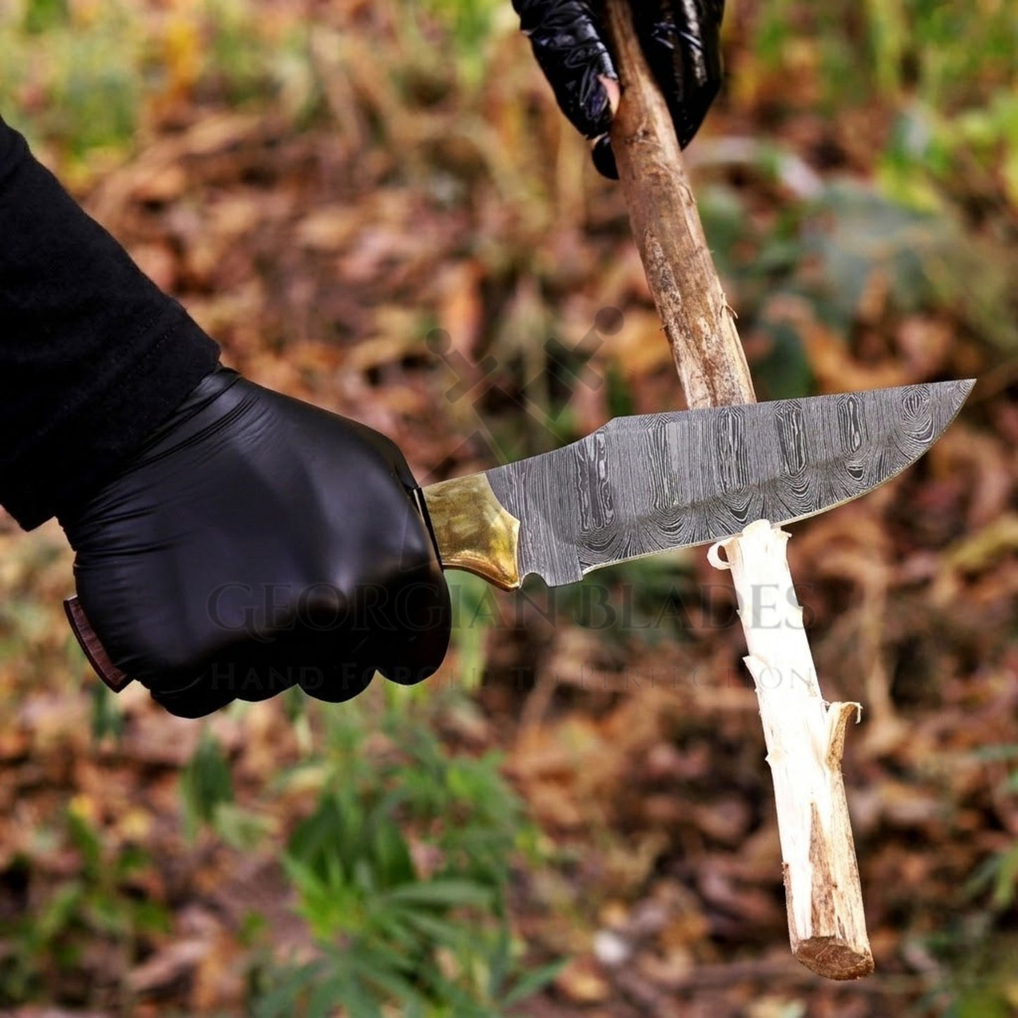 Savage Soulblade - 11" Custom Hand Forged Hunting Knife with Leather Sheath