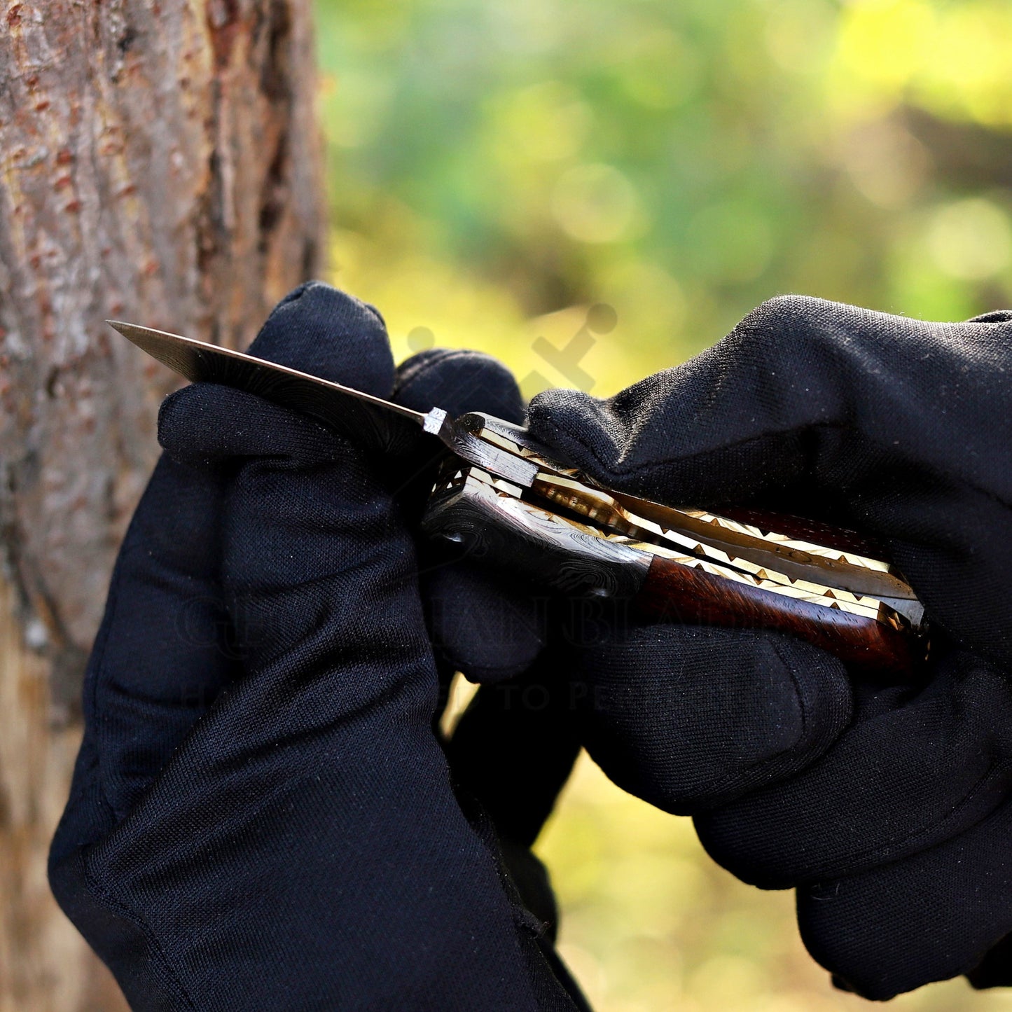 ZenithZing - Hand Forged 5.5" Mini Folding Knife with Leather Sheath