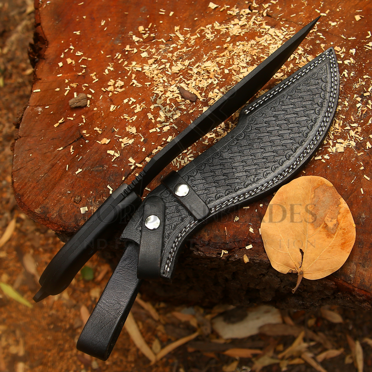 Blackhawk Tracker Kukri: 16" Heavy Duty Carbon Steel Outdoor Kukri Knife with Micarta Handle & Leather Sheath