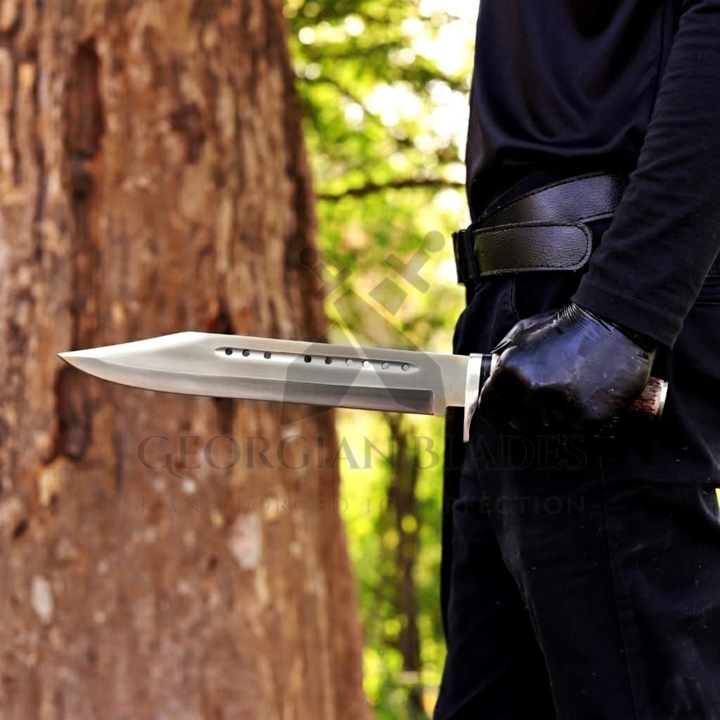 Wild West Warrior: Bowie Knife - Handmade D2 Bowie Knife Steel Hunting Fix Blade - Stag Antler & Wood Handle