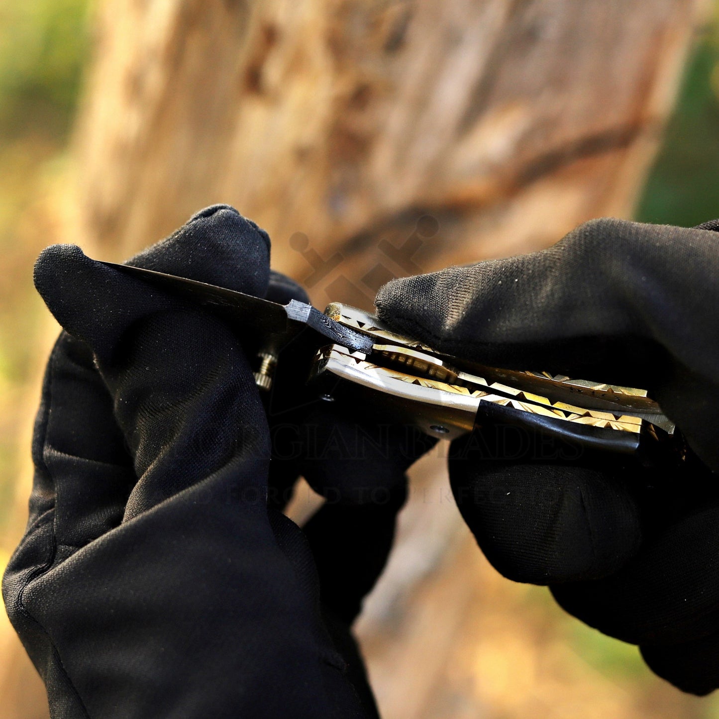 Tiny Torque - Hand Forged 5" EDC Mini Pocket Folding Knife with Leather Sheath