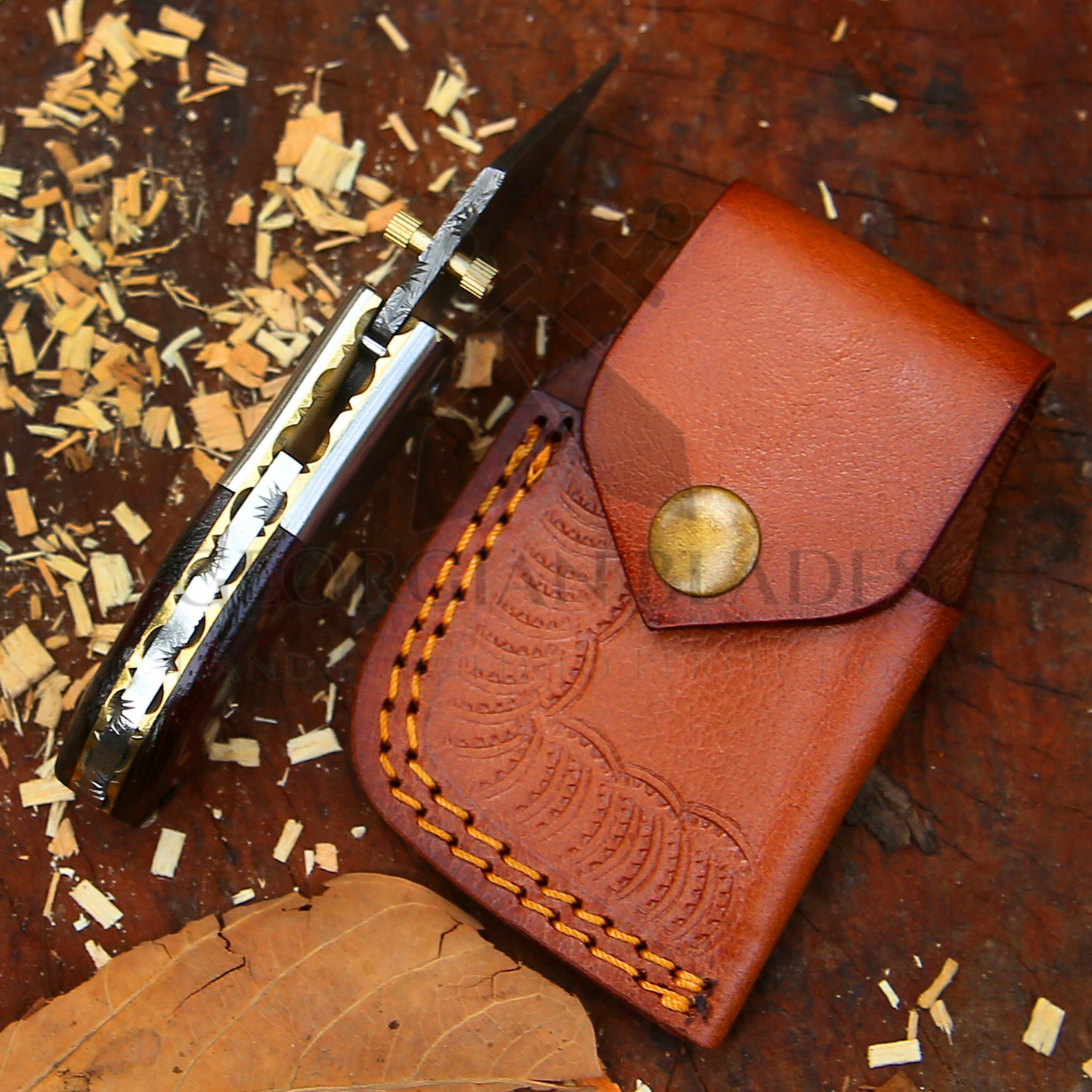 Mini Marvel - Hand Forged 5.5" Folding Knife with Leather Sheath