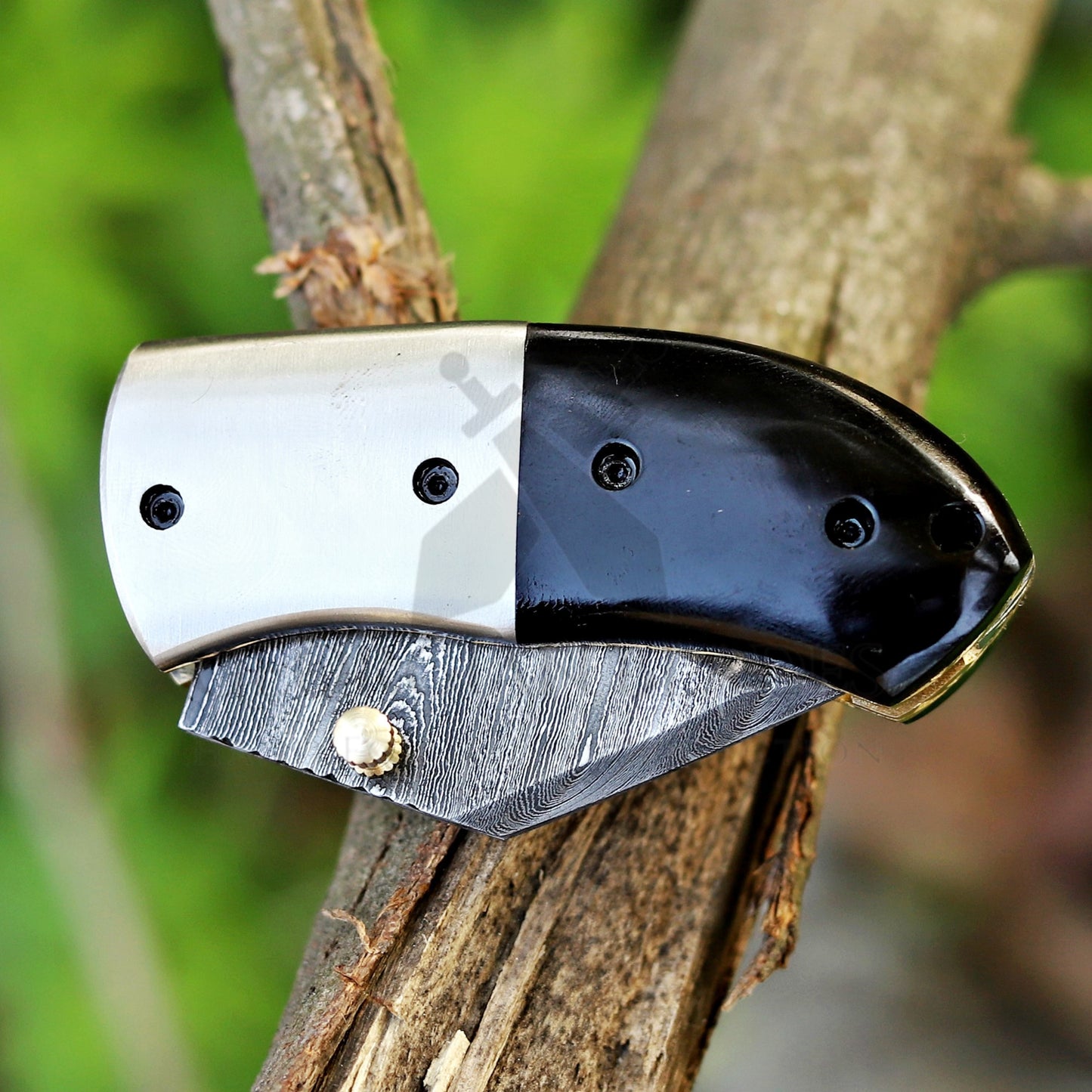 Tiny Torque - Hand Forged 5" EDC Mini Pocket Folding Knife with Leather Sheath