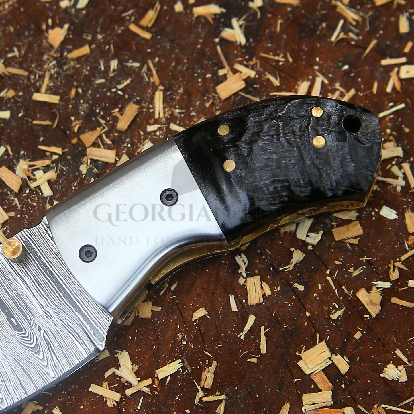 Lil' Capra Cutter - Hand Forged 5.5" EDC Pocket Folding Knife with Leather Sheath
