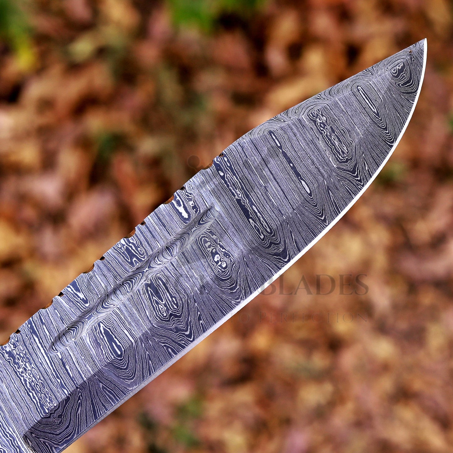 Paul Bunyan Razor - 15" Handmade Damascus Steel Bowie Knife- Full Tang - Camel Bone Handle