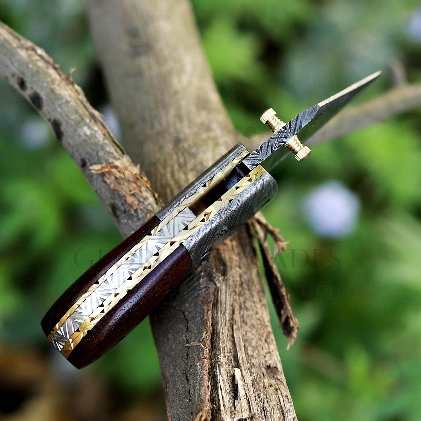 ZenithZing - Hand Forged 5.5" Mini Folding Knife with Leather Sheath