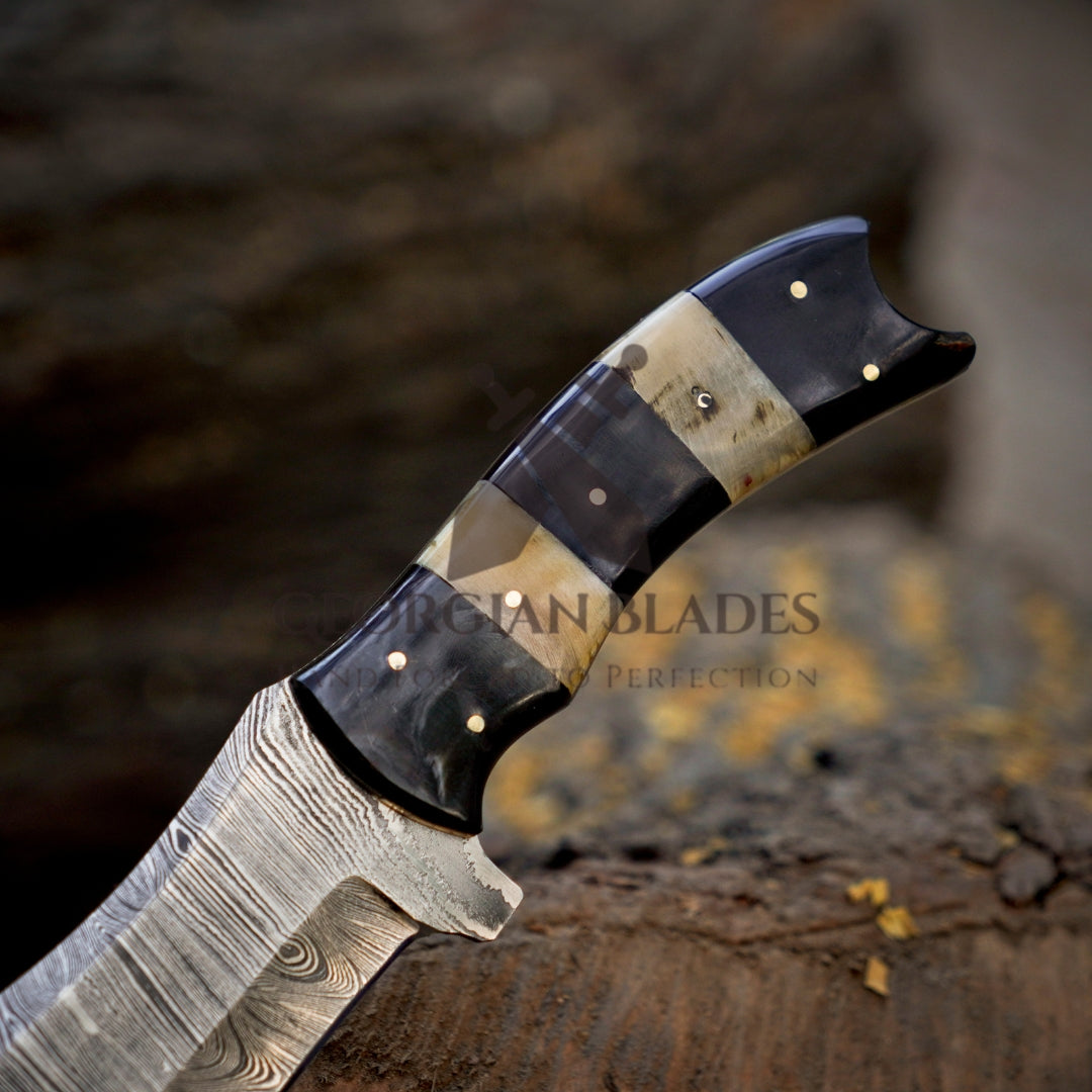 Trekker's Edge: HAND FORGED DAMASCUS Steel Hunting BUSHCRAFT SURVIVAL TRACKER KNIFE