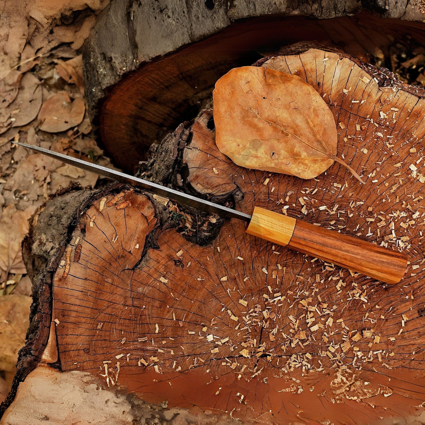 Celestial Dust: 12" Handmade Damascus Damascus Steel Chef Knife Olive Wood Handle, Cooking Knife