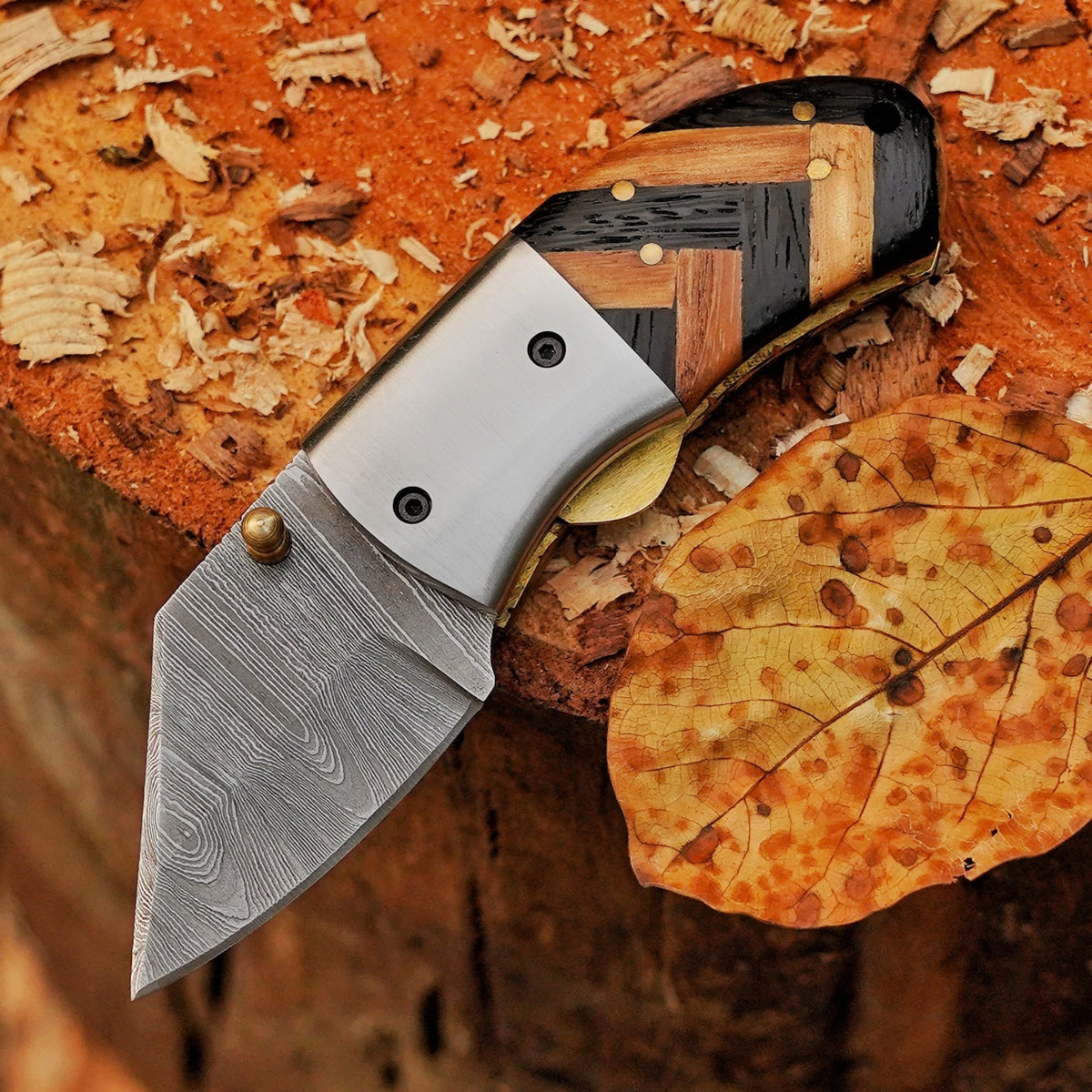 Mini Marvel 5 inch handmade mini pocket knife with leather sheath