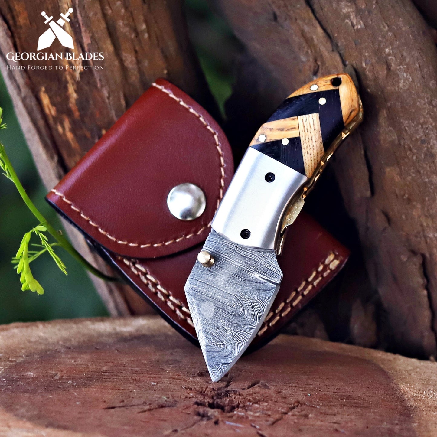 Elite Mini Trio – Bundle of 3 Mini Folding Knives with Leather Sheaths