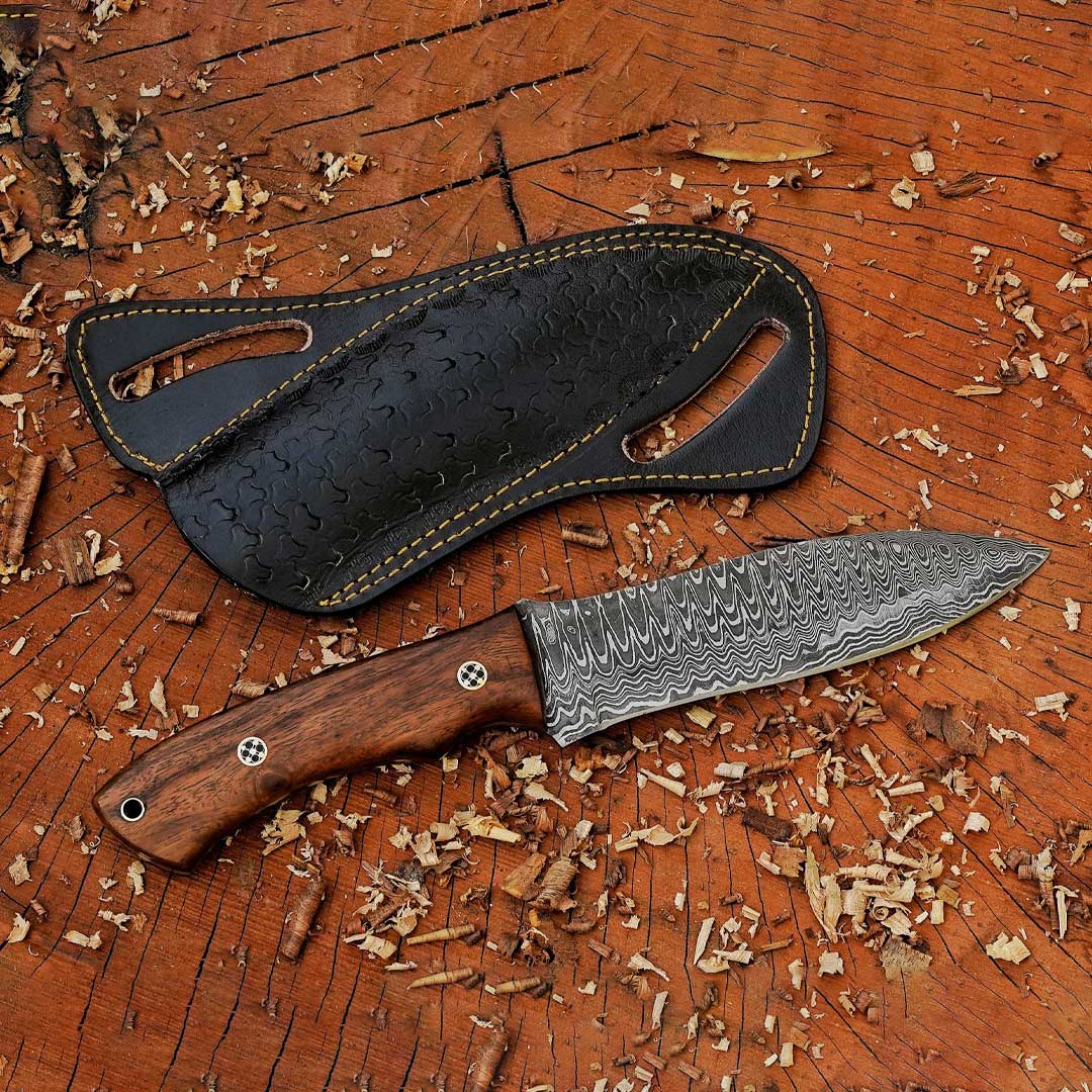 Predator's Heartbeat - 11" Full Tang Hand Forged Damascus Hunting Knife