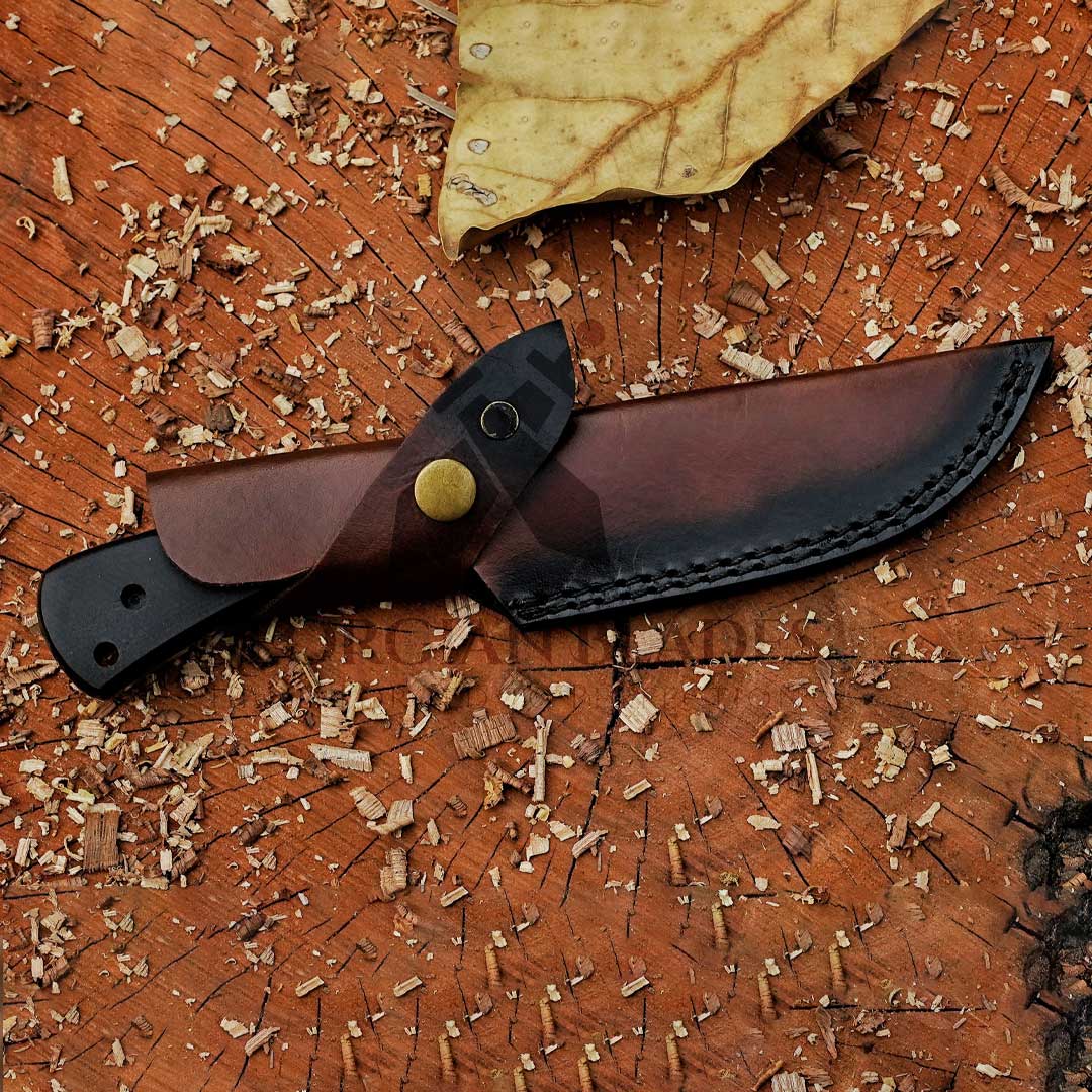 The "Daniel Boone" Hunting Knife 9.5 inches D2 Steel Micarta Handle with Leather Sheath