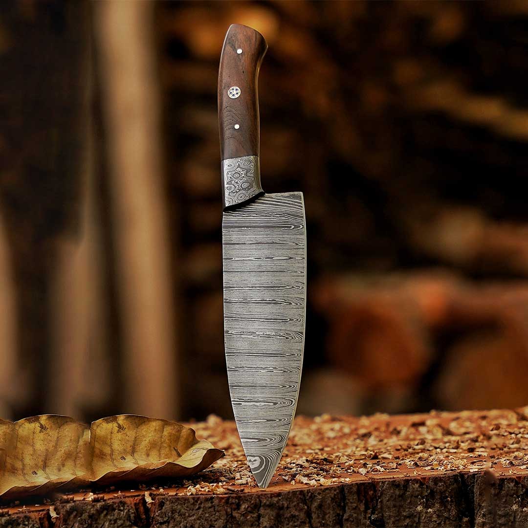 Chef Knife Custom Handmade Damascus Walnut Chef Knife Kitchen Knife Cooking Knife cheapest Hunting knife Gift knife Gift for him