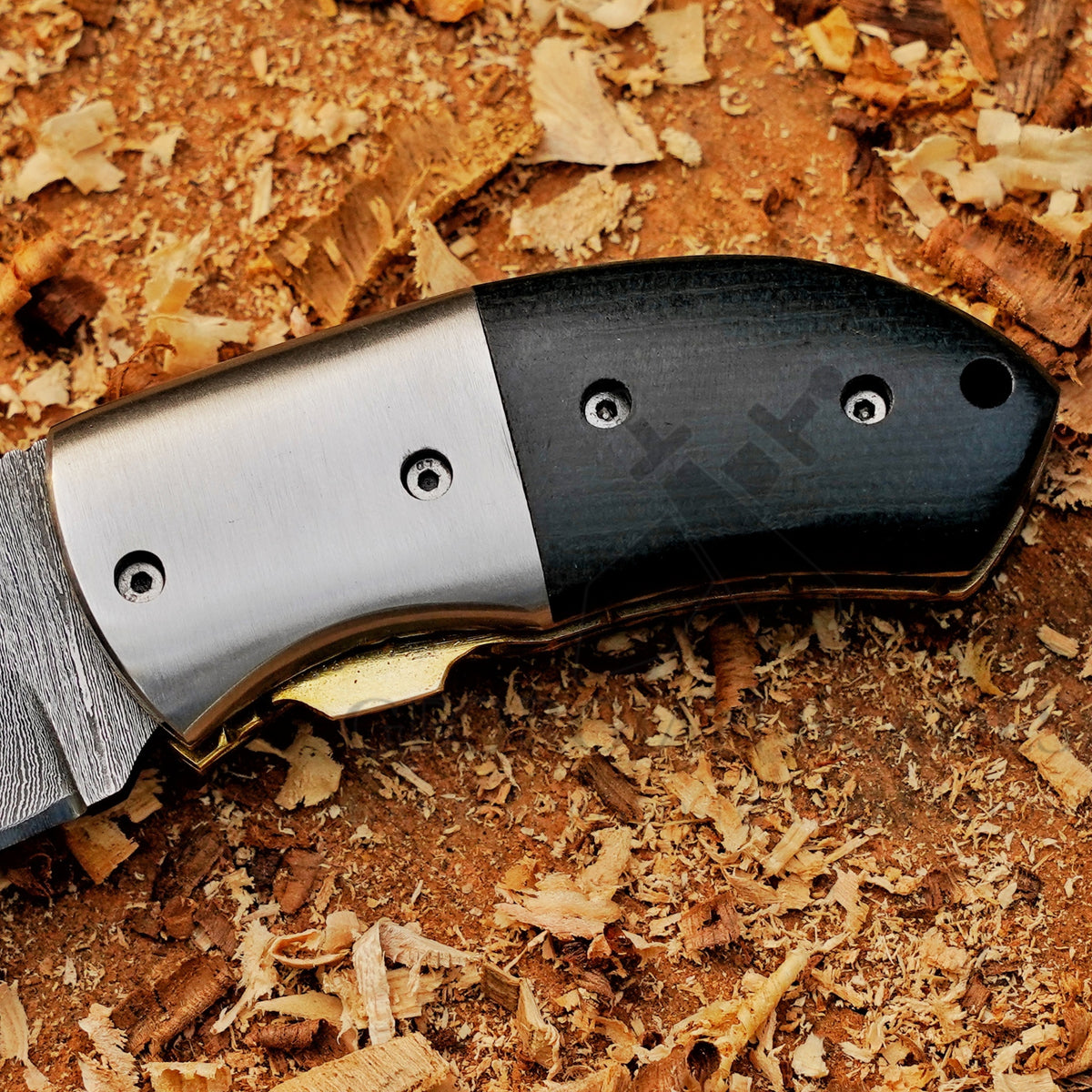 Kestrel - 5 inch Twist Damascus Mini Pocket Knife with Micarta Handle