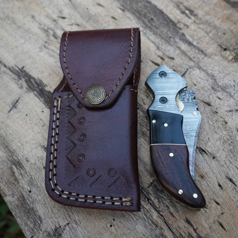 Hand Forged Pocket Knife with Bull Horn and Micarta Handle | Georgian ...