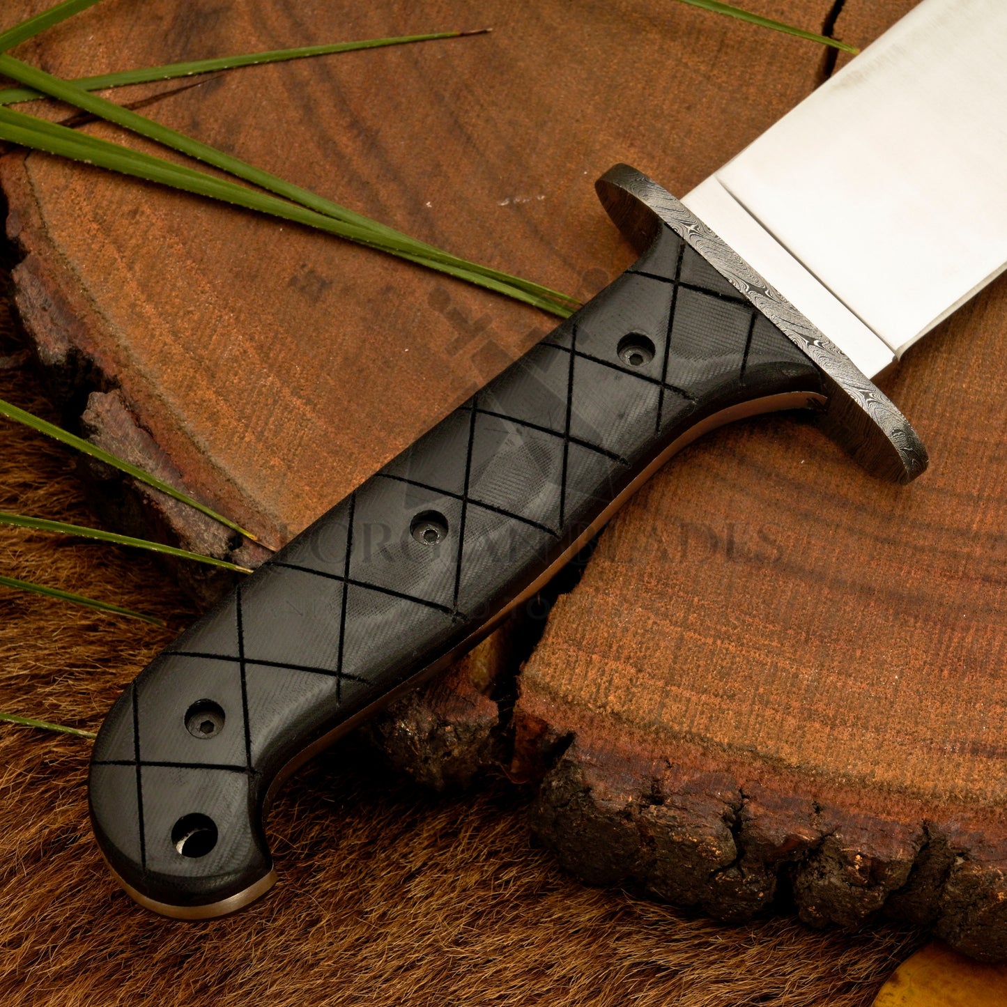 Colter Bowie – 16" Full-Tang D2 Steel Bowie Knife with Micarta Handle & Satin Finish