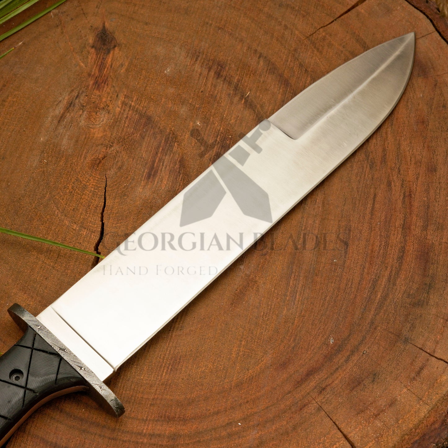 Colter Bowie – 16" Full-Tang D2 Steel Bowie Knife with Micarta Handle & Satin Finish