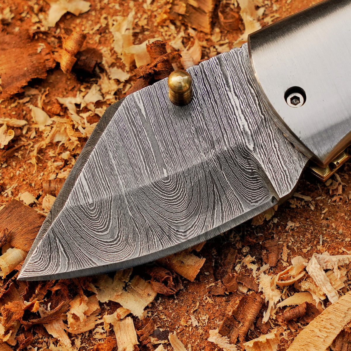 Little Warden – 5 inch Twist Damascus Mini Pocket Knife with Bone Handle