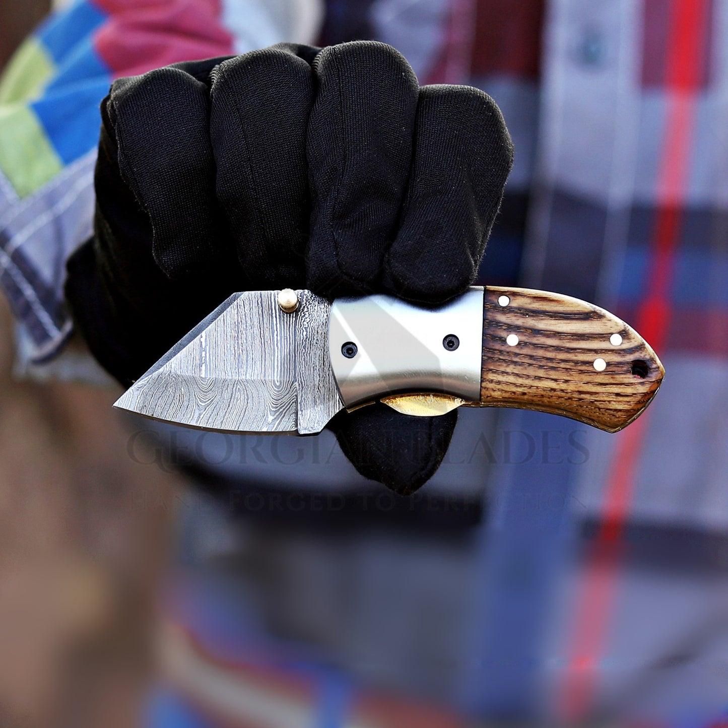 Lil' Capra Cutter - Hand Forged 5" EDC Pocket Folding Knife with Leather Sheath