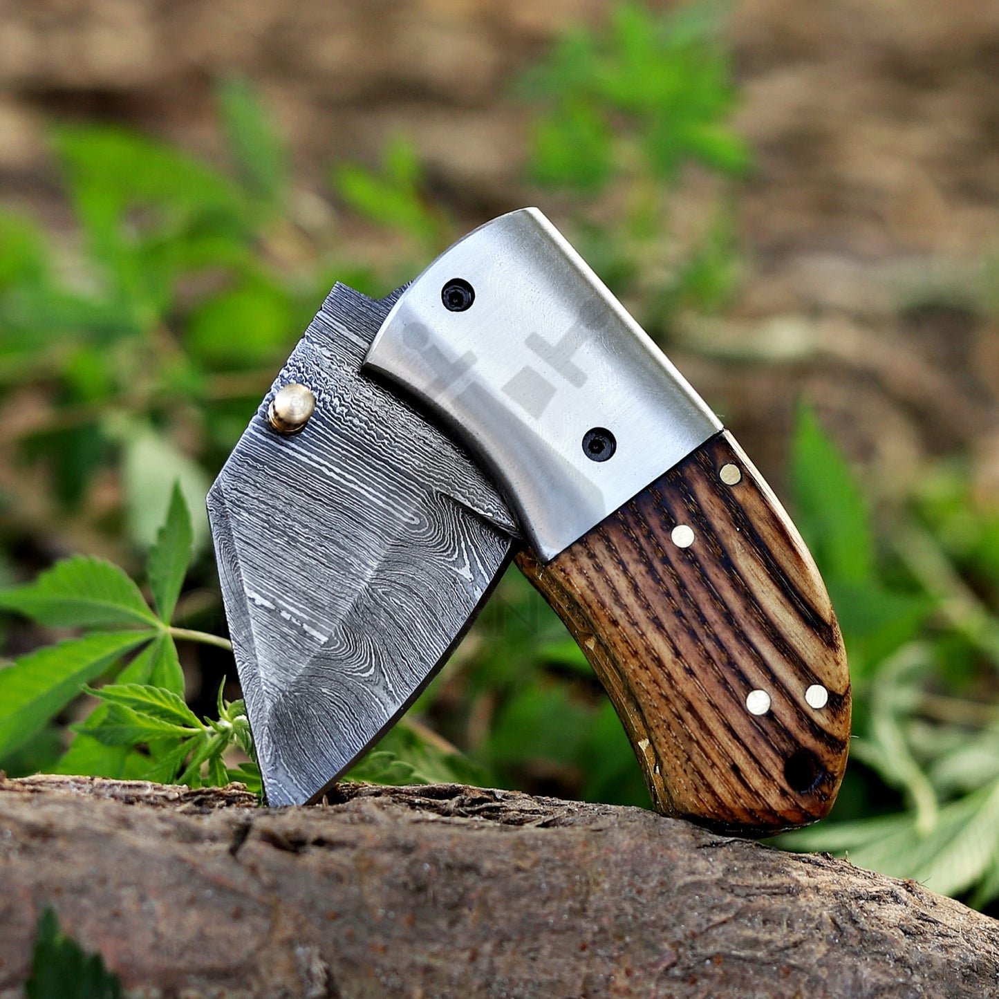 Lil' Capra Cutter - Hand Forged 5" EDC Pocket Folding Knife with Leather Sheath