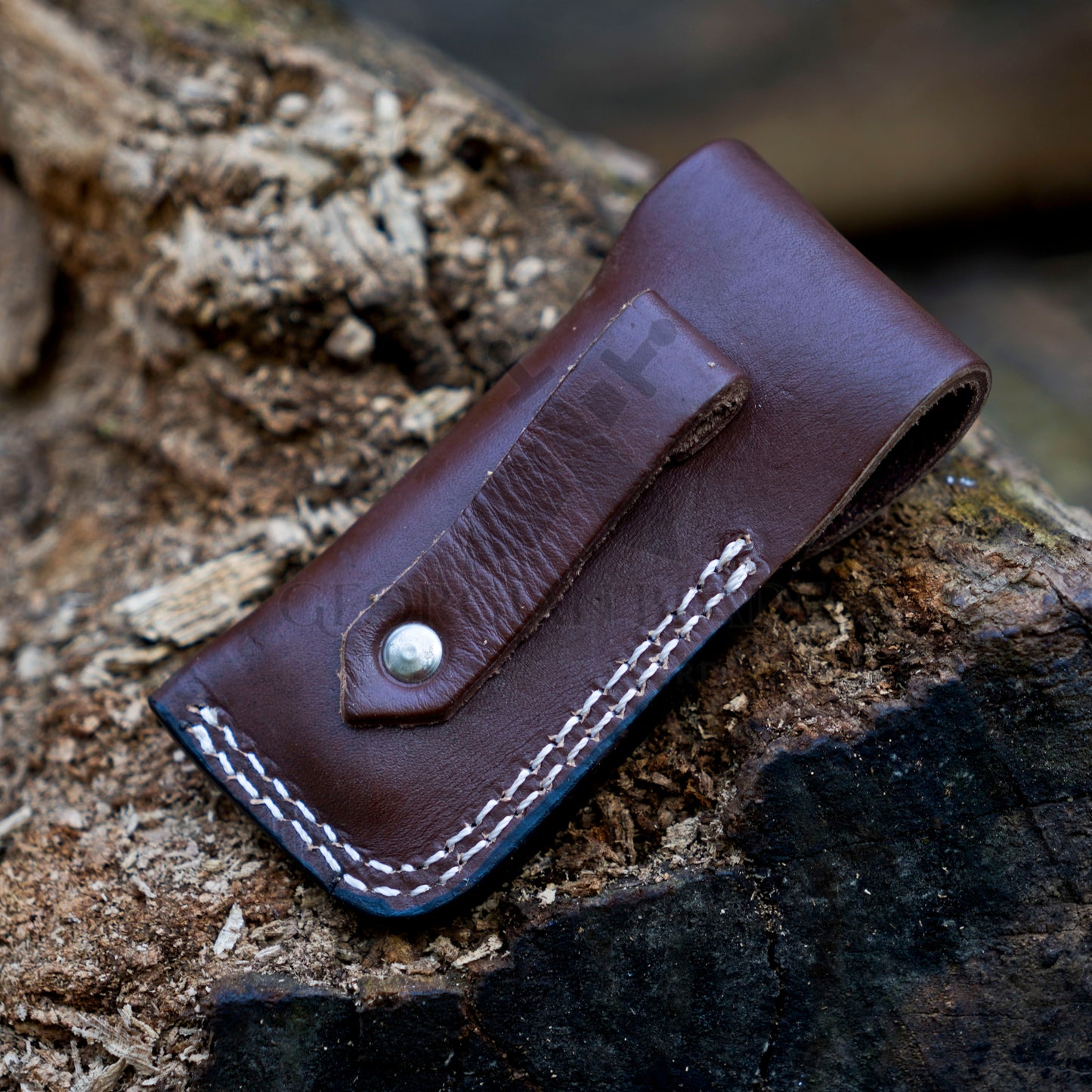 LunarLoom - 7" Hand Forged Folding Knife with Leather Sheath