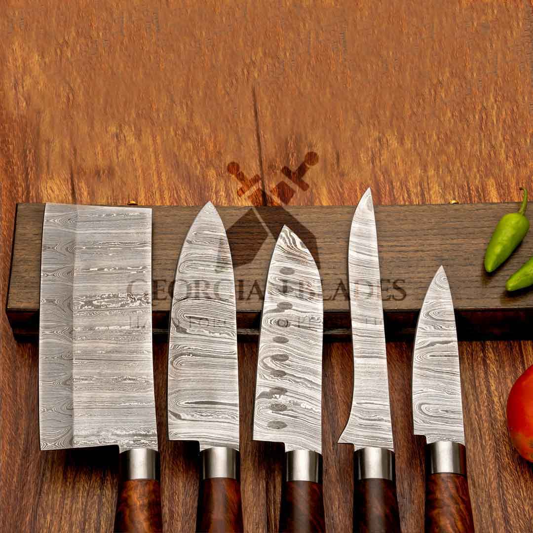 Majestic Forge Damascus Chef Knife Set - Precision-Crafted Elegance for the Modern Culinary Artist