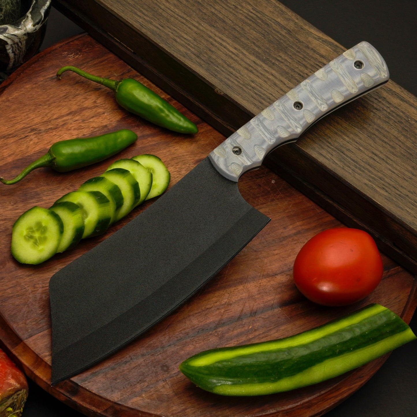 Eclipse Chef Collection – 5-Piece Chef Knife Set with Non-Slip Micarta Handles & Leather Roll