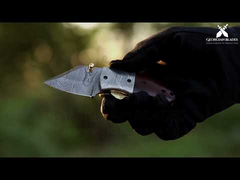 Hand Forged Mini Folding Knife with Rosewood | Georgian Blades