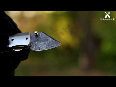 Tiny Torque - 5 inch Hand Forged Mini Folding Knife with Leather
