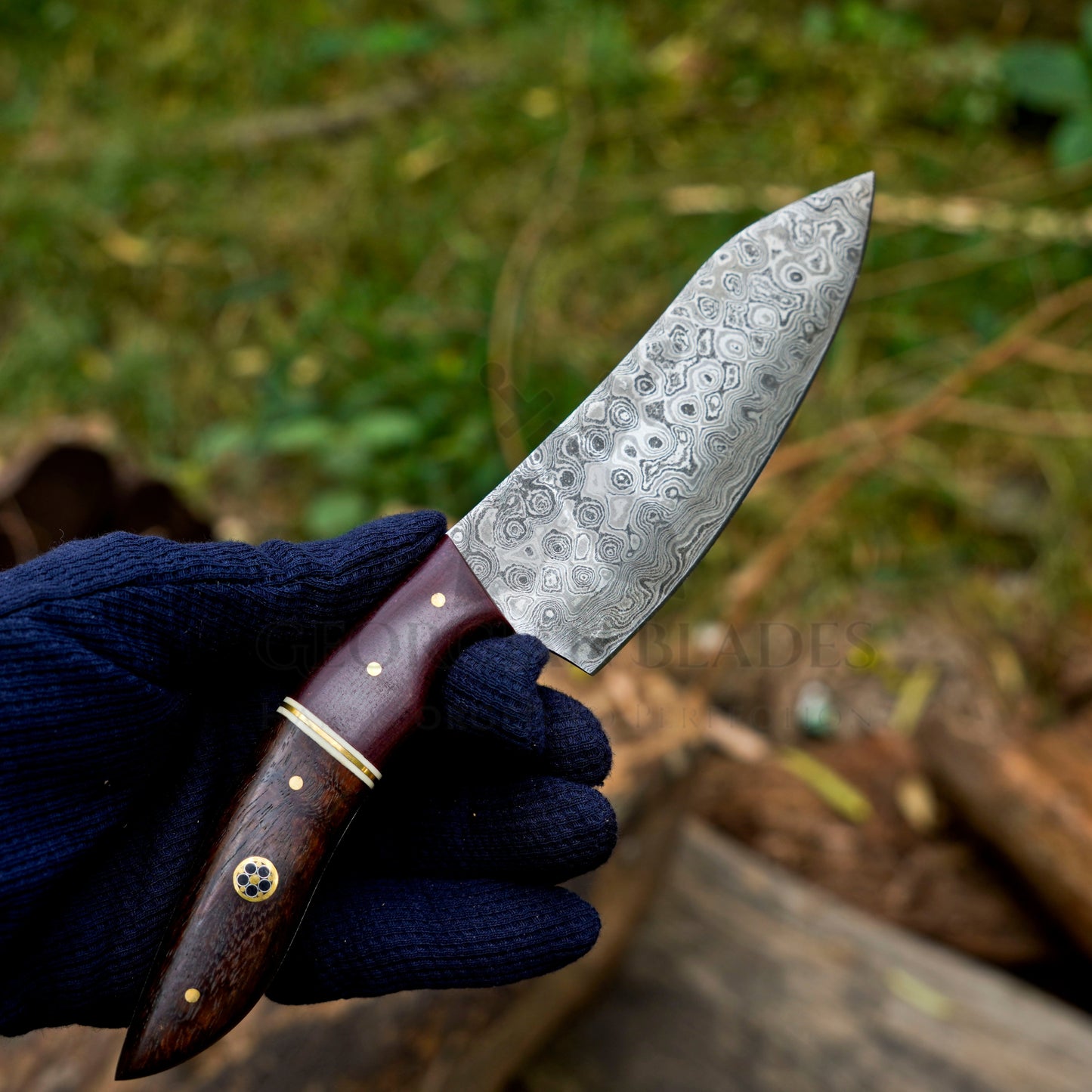 The Redwood Damascus Pair — Hand-Forged Chef Knives for Serious Cooks